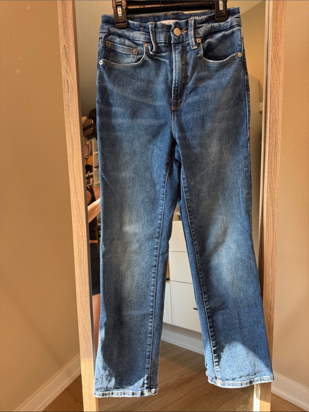 Good American Blue Straight-Leg Jeans
